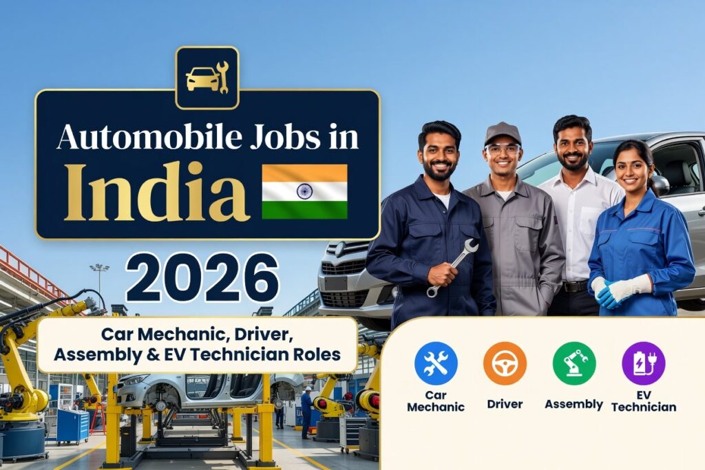 Automobile Jobs in India 2026 – Car Mechanic, Driver, Assembly & EV Technician Roles Automobile Jobs in India 2026 – Car Mechanic, Driver, Assembly & EV Technician Roles