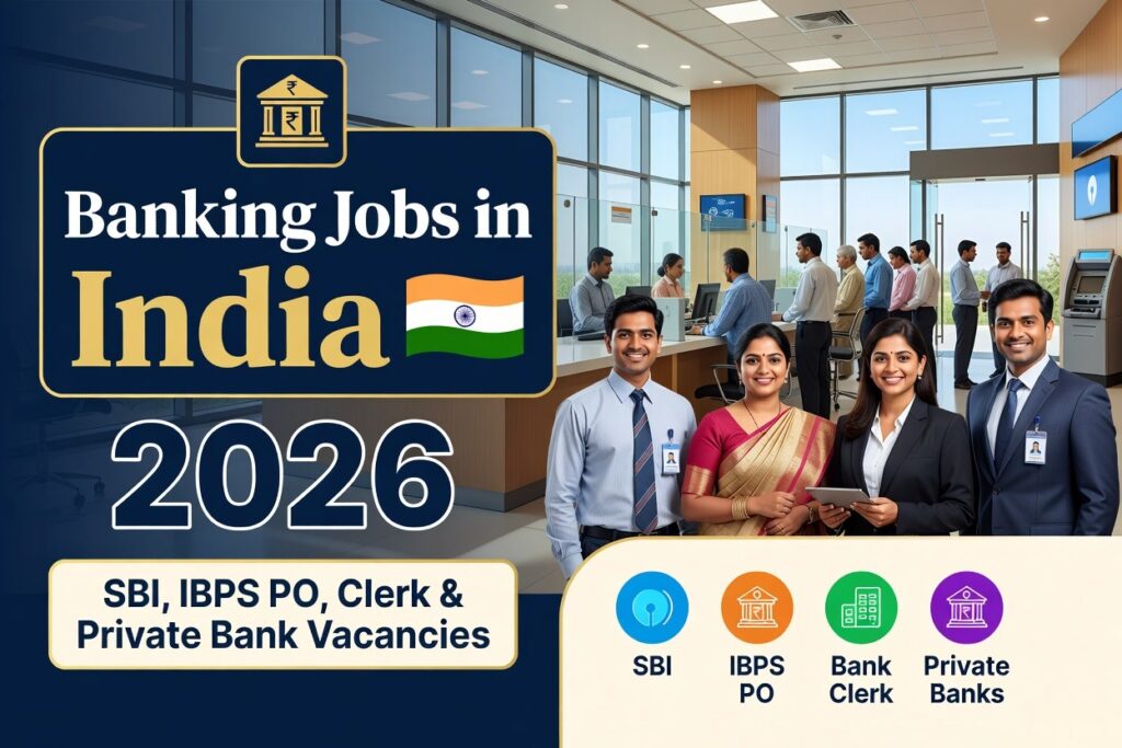 Banking Jobs in India 2026 – SBI, IBPS PO, Clerk & Private Bank Vacancies