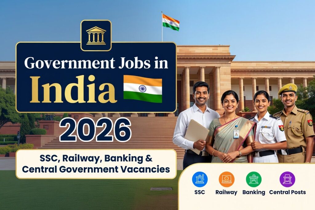 Government Jobs in India 2026 – SSC, Railway, Banking & Central Government Vacancies