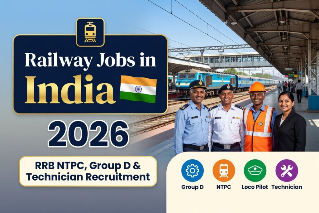 Railway Jobs 2026 – RRB NTPC, Group D & Technician Recruitment, Salary & Eligibility