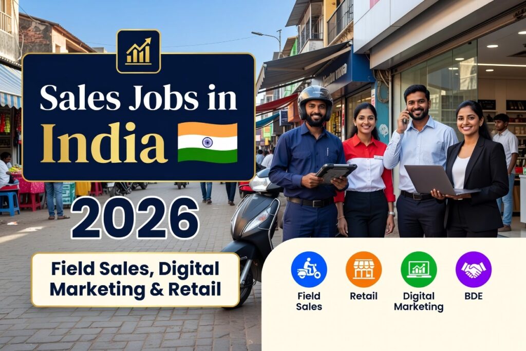 Sales & Marketing Jobs in India 2026 – Field Sales, Digital Marketing & Retail Sales & Marketing Jobs in India 2026 – Field Sales, Digital Marketing & Retail
