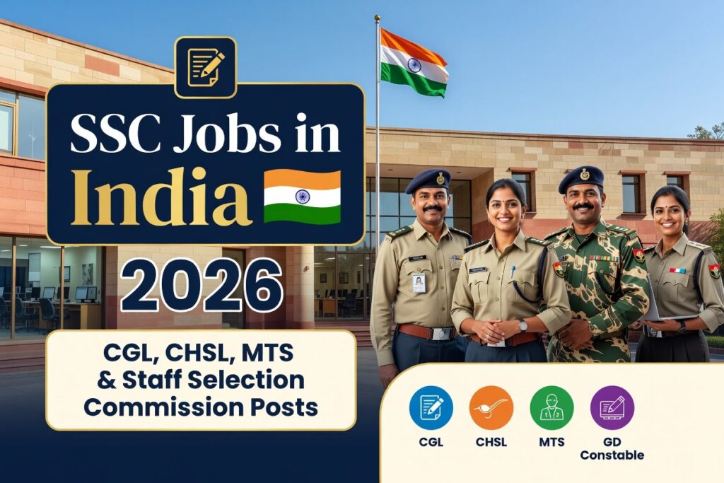 SSC Jobs 2026 – CGL, CHSL, MTS & Other Staff Selection Commission Opportunities SSC Jobs 2026 – CGL, CHSL, MTS & Other Staff Selection Commission Opportunities